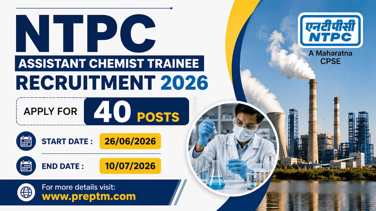 NTPC Assistant Chemist Trainee Recruitment 2026: Apply for 40 Posts